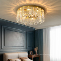 Golden ceiling canopy crystal pendant luxury ceiling lamp